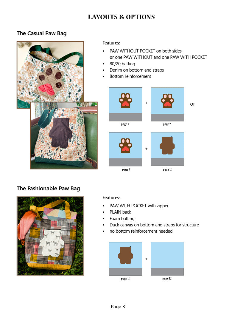 Dainty Paws Bag Pattern *DIGITAL PDF*