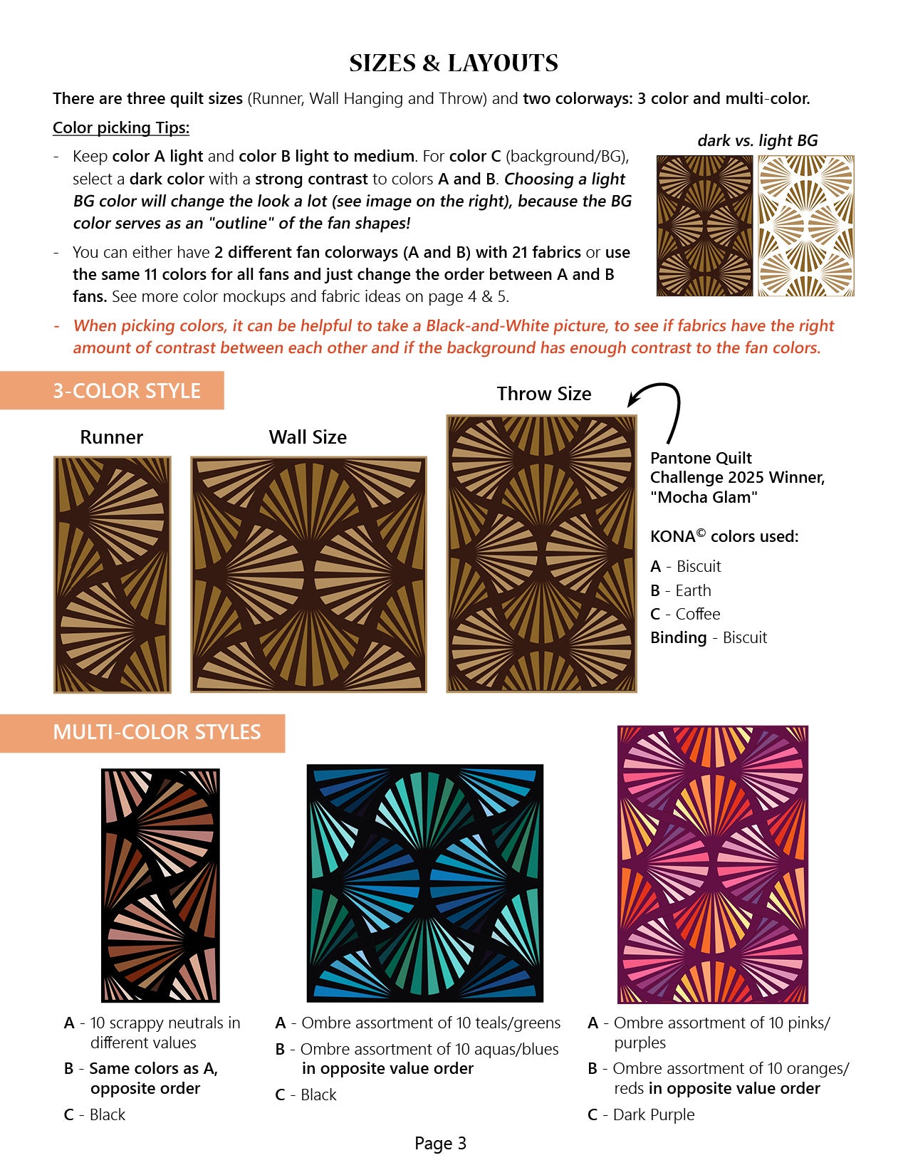 Deco Glam Quilt Pattern (US Letter size) *DIGITAL PDF*