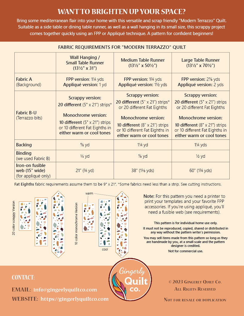 Modern Terrazzo Quilt Pattern *DIGITAL PDF*
